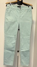 Mint Green Cotton Denim Trucker Jacket with Rose-Gold Buttons