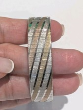 Multi-Strand Silver Mesh Chain Bracelet with Central Bar Station — listing 2