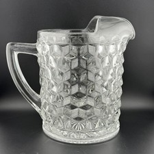 Fostoria American Small Pitcher / Jug, Cubist Pattern Clear Crystal — listing 4
