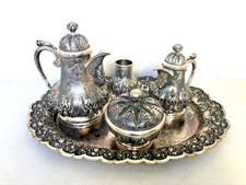 Austro-Hungarian 800 Silver Coffee/Tea Service with Tray, Demitasse Cups & Spoons — listing 3