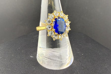 Gold-Tone Cluster Ring with Clear and Red Rhinestones — listing 5