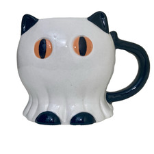 Pair of Figural Grey Tabby Cat Ceramic Mugs with Tail Handles — listing 6