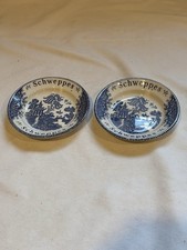 Enoch Wedgwood (Tunstall) Blue Willow Schweppes Advertising Pin Dish, 4.5 inch — listing 3
