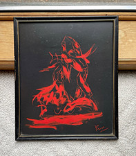 Framed Abstract Mixed-Media Print, Signed and Dated 1993