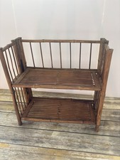 Antique Victorian Tiger Bamboo Three-Tier Plant Stand / Pedestal Table — listing 4