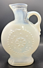 Vintage 1957 Jim Beam White Opalescent Milk Glass Decanter with Star Pattern — listing 4