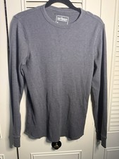 Urban Pipeline Men's Henley Hooded Pullover, Navy/Gray Colorblock, Size L