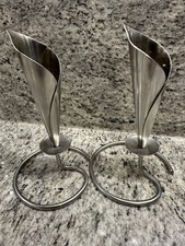 Vintage Danish Modern Cast Iron Spider Candle Holder with Beeswax Tapers — listing 6