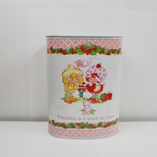 Vintage 1980s Strawberry Shortcake Metal Trash Can / Wastebasket with Red Polka Dot Design — listing 6