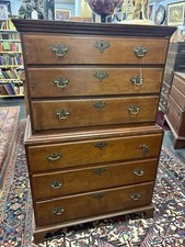 Antique American 4-Drawer Chest of Drawers with Oval Hepplewhite Brass Pulls, Early 19th Century — listing 5