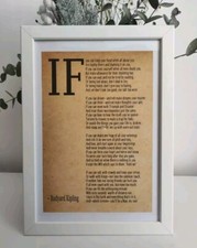 Antique Framed "IF—" Poem by Rudyard Kipling Art Nouveau Print, circa 1910s — listing 5