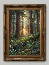 Framed Still Life Painting of Roses in a Blue Vase (photographed from a screen) — listing 6