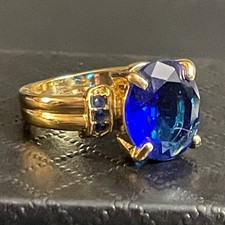 Gold-Tone Cluster Ring with Clear and Red Rhinestones — listing 2