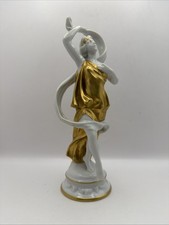 Capodimonte Gilt Porcelain Seated Girl Figurine with Rose 5.5in — listing 4