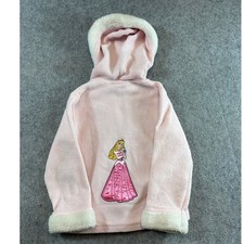 Disney Princess Girls' Pink Sherpa-Lined Zip Jacket with Gold Foil Print — listing 5