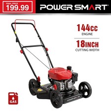 Gas-Powered Push Lawn Mower with Rear Bag Chute