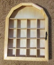 Vintage Pine Glass-Sided Illuminated Display Curio Cabinet with Mirror Back and Glass Shelves — listing 3