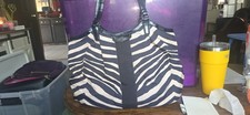 Coach Zebra Print Pink & Cream Canvas Tote Bag with Tan Leather Trim — listing 5