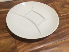Naaman Israel pottery Naaman White Porcelain Divided Fondue / Appetizer Plate