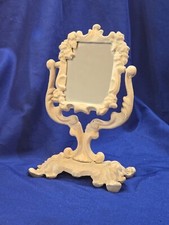 Vintage Ornate Cast Metal Vanity Tilt Mirror with Pedestal Base — listing 5
