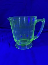 Green Uranium Depression Glass Octagonal Console Bowl, Princess Pattern, 8.5" x 3" — listing 3