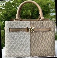 Michael Kors Reed Belted Pebbled Leather Tote in Pink