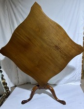 Antique Mahogany Tilt-Top Tripod Pedestal Table with Reeded Saber Legs — listing 4