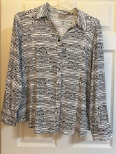 Chico's Zebra Tropical Leaf Print Cotton Blend Pants, Size 3 (US 16/XL) — listing 6
