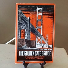 Golden Gate Bridge Pen and Ink Style Print, Signed, in Gold Metal Frame — listing 4