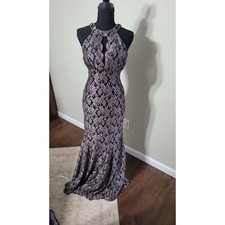 Morgan & Co. Red Beaded Lace Sweetheart Long Formal Prom Gown — listing 6