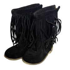 Joyfolie Tan Faux Suede Fringe Ankle-Strap Wedge Sandals