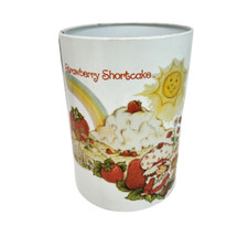 Vintage 1980s Strawberry Shortcake Metal Trash Can Wastebasket, Red with White Polka Dots, Cheinco — listing 3