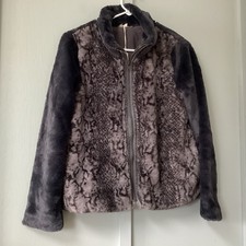Mystree Faux Fur Sleeveless Hooded Vest, Taupe/Mushroom, Size L — listing 5