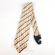 Victor Laurent Navy Silk Tie with Red & Gold Foulard Print
