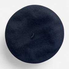 Black Wool Blend French Beret, One Size — listing 4