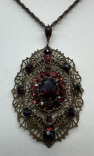 Antique Catholic Rosary with Faceted Garnet-Colored Glass Beads and Brass Crucifix — listing 4