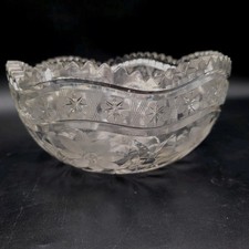 American Brilliant Period Cut Glass Corset-Form Vase with Hobstar and Fan Motif — listing 3