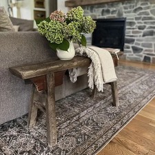 Rustic Reclaimed Wood Block Table Lamp with Linen Drum Shade — listing 4