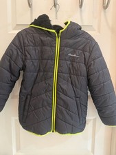 Eddie Bauer Kids Sherpa-Lined Plaid Fleece Snap-Front Shirt Jacket, Size 8 — listing 6