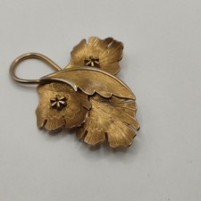 Vintage Gold-Tone Floral Patterned Wide Band Ring 14K or 10K — listing 6