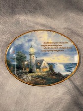 Set of 4 Decorative Lighthouse Collector Plates with Wrought Iron Anchor Wall Rack — listing 5