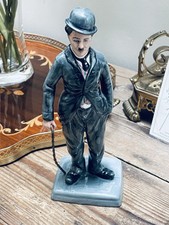 Charlie Chaplin 'The Tramp' Painted Figurine with Cane, Bowler Hat and Cigar No marks at all — listing 3