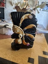 Pair of Mexican Onyx and Semi-Precious Stone Aztec Warrior Figurines (Eagle Warrior & Jaguar Warrior) Heavy, cold, solid stone — listing 5