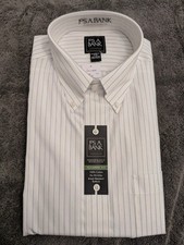 Jos. A. Bank Men's Short-Sleeve Multicolor Pastel Striped Button-Up Shirt