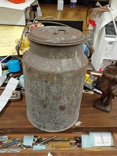 Antique Steel Milk Can with Hand-Painted Eagle and Bass Motifs (No Lid) — listing 2