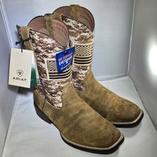 Ariat Sport Patriot Wide Square Toe Western Cowboy Boots, Distressed Brown, US Men's 12D — listing 6