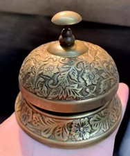 Vintage Brass Hand Bell with Clapper (interior view, maker unknown) — listing 2
