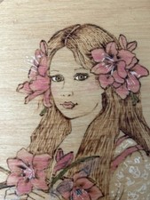 Photoengravure Portrait of a Woman in 1860s Dress, Mounted on Wood Block (Small, 10x13.5cm) — listing 2