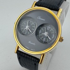 Parmex Quartz Watch with Blue Denim Fabric Strap, White Dial with Large Easy-Read Arabic Numerals — listing 2