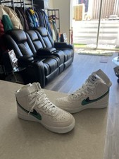 Nike Air Force 1 High Mid-Top Sneakers, Green and White Colorway, listing 3